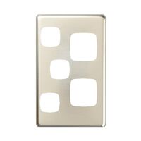 EXCEL - Double vertical powerpoint with extra funtion hole coverplate only - Stainless Steel