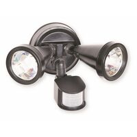 Nelson - Outdoor halogen floodlight - 200W Twin G9 floodlight with PIR sensor manual override IP44 black