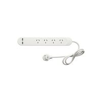 HPM Standard 4 Outlet USB Charging Powerboard White