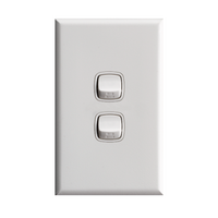 Excel - Vertical Rocker Switch - Single Pole Double Throw - 2 Gang 10A - White