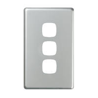 EXCEL - 3 Gang Switch Coverplate Only - Matt Silver
