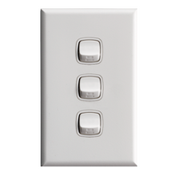 Excel - Vertical Rocker Switch - Single Pole Double Throw - 3 Gang 10A - White