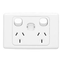 2000 Series, Twin Switch Socket Outlet, 250V, 10A, Removable Plug Identification - Red
