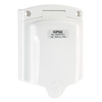 Standard Series, Socket Inlet, 3 PIN, 15A, 250V, IP34, Weatherproof Flap - White Electric