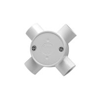 Clipsal - Cable Management, Round Junction Box, PVC, 20mm Entries, 4 Way - Grey