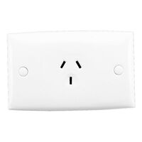 Standard Series, Automatic Single Socket Outlet, 250VAC, 10A, 1 Pole - White Electric