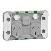 Clipsal Iconic, Connected Smart Socket, Zigbee Default Mode, Twin Horizontal, 10A, 240V, Grid