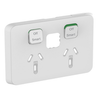 Clipsal Iconic, Skin Connected Socket Wiser, Horizontal Twin - Vivid White