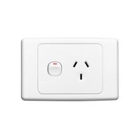 2000 Series, Switch Socket Outlet, Single, 250V, 10A - Black