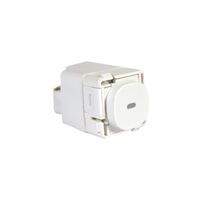 Impress Series, push-button Switch, Blue LED, 30 Series - White Electric