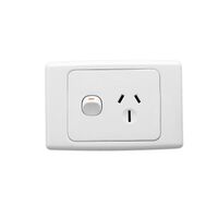 2000 Series, Single Switch Socket Outlet, 250V, 15A - Black