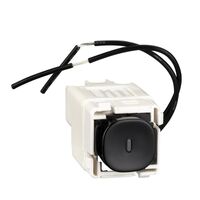 Impress Series, push-button Switch, Blue LED, 30 Series - Black