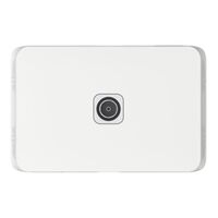 Clipsal Iconic, TV PAL Antenna Socket Plate, F-Type,1 Gang, Horizontal/Vertical Mount - Vivid White