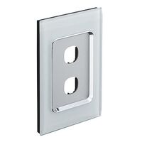 Saturn Series, Switch Grid Plate and Cover, 2 Gang, Vertical/Horizontal Mount - Ocean Mist