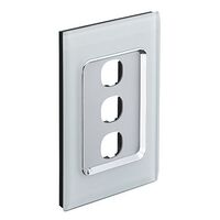 Saturn Series, Switch Grid Plate and Cover, 3 Gang, Vertical/Horizontal Mount - Ocean Mist