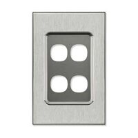 Saturn Series, Switch Grid Plate and Cover, 4 Gang, Vertical/Horizontal Mount - Horizon Silver