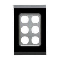 Saturn Series, Switch Grid Plate and Cover, 6 Gang, Vertical/Horizontal Mount - Espresso Black
