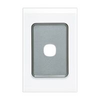Saturn Series, Switch Grid Plate and Cover, 1 Gang, Vertical/Horizontal Mount - Pure White