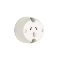Standard Series, Single Socket Outlet, 250VAC, 15A, 3 PIN, Surface Mount - White Electric