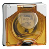 Clipsal - 56 Series, Socket Appliance Inlet, Ip56 3 PIN Less Enclosure - Resistant Orange