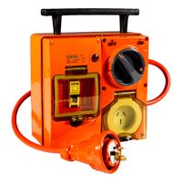 Clipsal - 56 Series, RCD Protected Portable Socket Outlet, 250V, 15A, 3 Flat PIN, IP66 - Resistant Orange