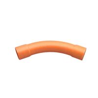 Clipsal - Cable Management, Conduit Bend, Large Sweep, 45Deg, PVC, 63mm - Electric Orange