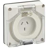 Clipsal - 56 Series, Socket Outlet, Surface Auto 10A Less Enclosure - Grey