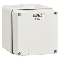 Clipsal - 56 Series, Junction Box, IP66, 1 Gang (101 x 101 x 91mm high) - Resistant White Electric