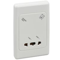 2000 Series, Universal Shaver Socket Outlet, 115/240VAC, 22VA - White Electric