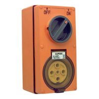 Clipsal - 56 Series, Switched Socket Outlet, 500V, 32A, 5 Round PIN, IP66, 3 Pole, Vertical - Grey