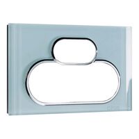 Saturn Series, Cover Socket Outlet, Twin switched, Horizontal - Ocean Mist