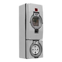 Clipsal - 56 Series, RCD Protected Switched Socket Outlet, 500V 32A 5 Round PIN IP66, 3 Pole, 30mA - Resistant Orange