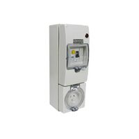 Clipsal - 56 Series, RCD Protected Socket Outlet, 250V, 10A, 3 Flat PIN, IP66, 30mA Surface Mount - Grey