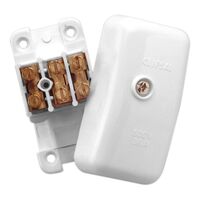 Clipsal - General Accessories, Junction Box with Cover, and three x two screw Terminals - White Electric