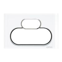 Saturn Series, Cover Socket Outlet, Twin switched, Horizontal - Pure White