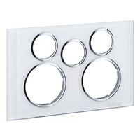 Saturn Series, Cover Socket Outlet, Twin switched, Extra switch aperture, Horizontal - Pure White