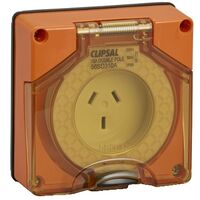 Clipsal - 56 Series, Socket Outlet, Surface Auto 10A Less Enclosure - Resistant Orange