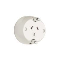 Standard Series, Single Socket Outlet, 250VAC, 10A, 3 PIN, Fast Fixing Nails - White Electric