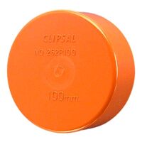 Clipsal - Cable Management, Conduit Cap, PVC, 100mm - Suits 100mm pressure pipe - Electric Orange