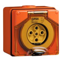Clipsal - 56 Series, Surface Socket, IP66, 500V 20A - 5 Round Pins - Grey