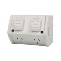WPGPO2N - 10A W/P Double Socket - Neon - WPGPO2N - WPGPO2N
