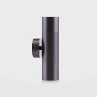 Tivah Solid Brass Graphite Coloured TRI Colour Up & Down Wall Pillar Lights
