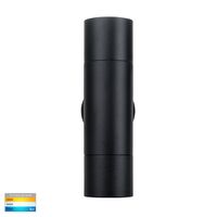 Tivah Black TRI Colour Up & Down Wall Pillar Lights