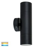 Tivah Black TRI Colour Up & Down Wall Pillar Lights
