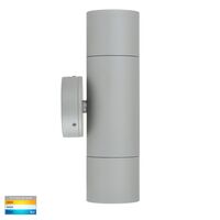 Tivah Silver TRI Colour Up & Down Wall Pillar Lights