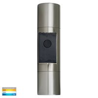 Piaz Stainless Steel TRI Colour Up & Down Wall Pillar Lights