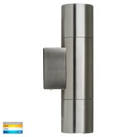 Piaz Stainless Steel TRI Colour Up & Down Wall Pillar Lights