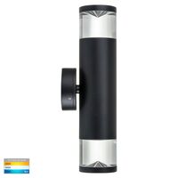 Highlite Black TRI Colour Up & Down Wall Pillar Lights