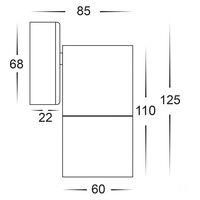 Tivah Black TRI Colour Fixed Down Wall Pillar Lights