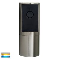 Piaz Stainless Steel TRI Colour Fixed Down LED Wall Pillar Light